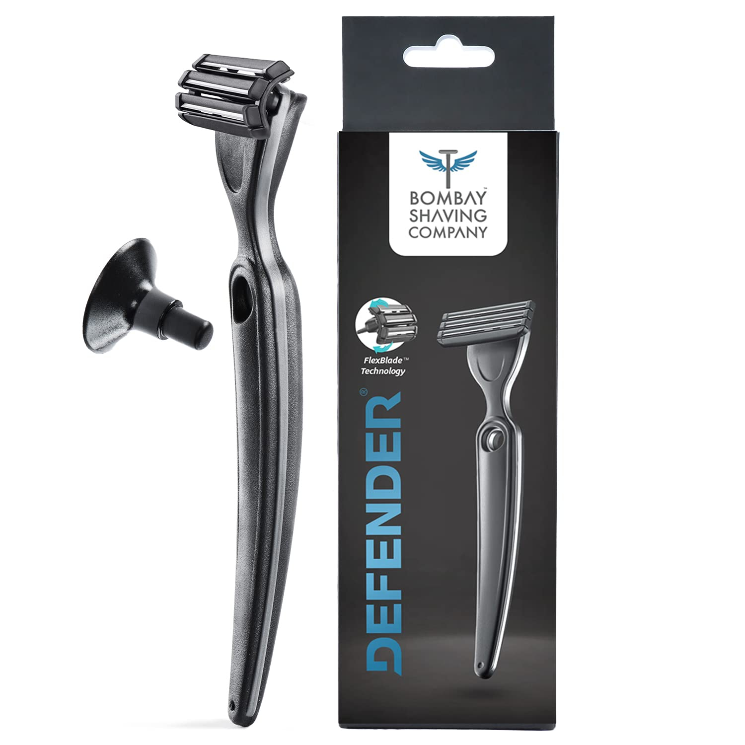 Bombay Shaving Co Defender Manual Razor For Men (1 Handle + 1 Regular Blade +1 Cover ) With Flexblade Technology Kloze