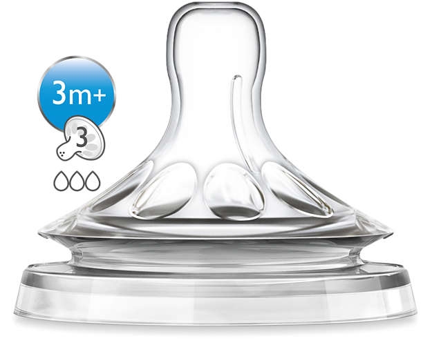 Philips Avent SCF653/27 Natural Teat (Medium Flow) 2pk, 3 months+