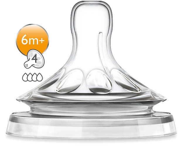 Philips Avent SCF654/27 Natural Teat (Fast Flow) 6m+,2 Teats