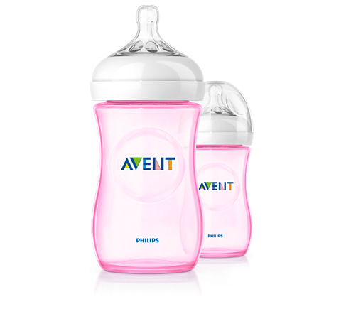 Philips Avent SCF694/27 Natural Feeding Bottle 9oz/260ml Twin Pack Pink