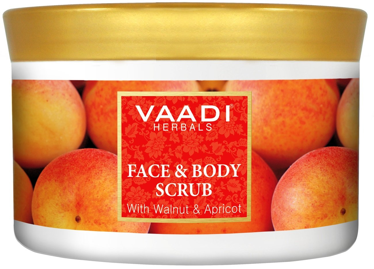 Vaadi Herbals Face and Body Scrub, Walnut and Apricot, 500g