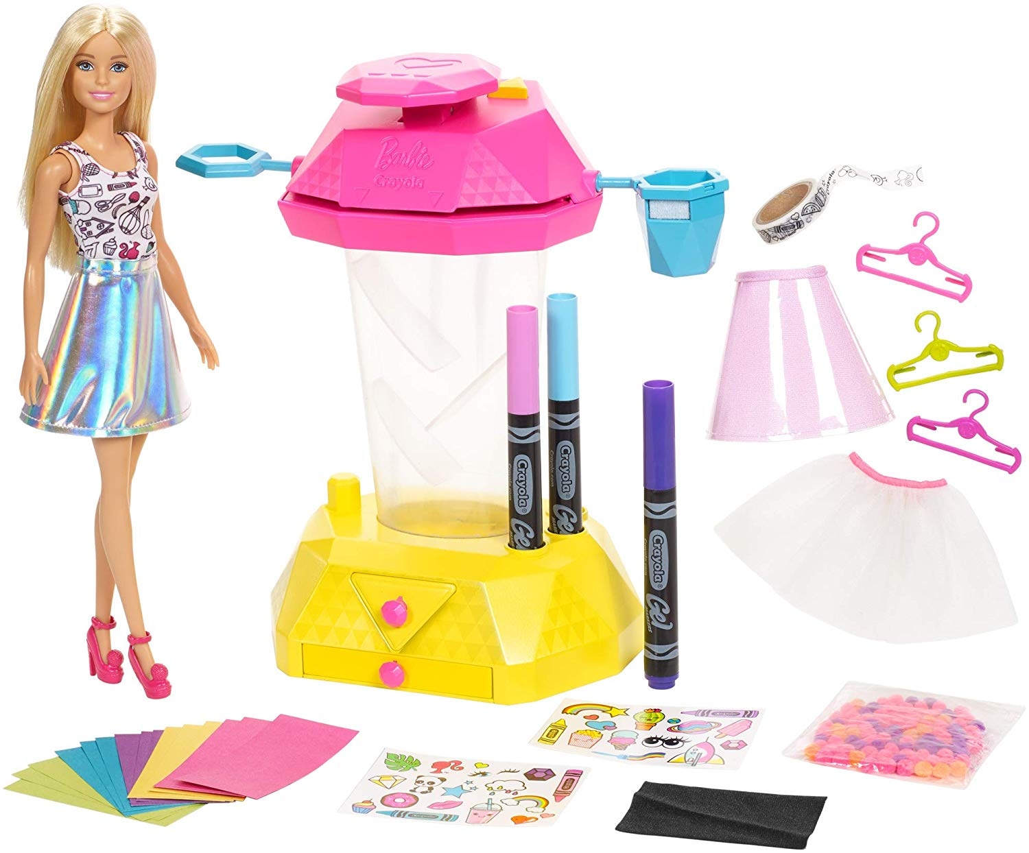 Barbie Crayola Confetti Skirt Studio Playset, Multi-Colour FRP02