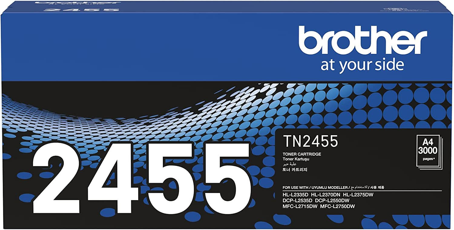 Brother Genuine TN-2455 High Yield Black Ink Printer Toner Cartridge