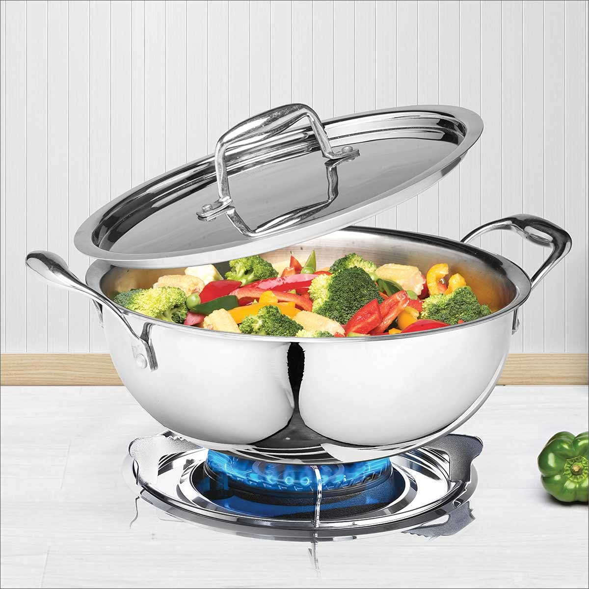 SignoraWare 3500ml Artista Tri-Ply Non-Stick Deep Fry Kadhai 24cm