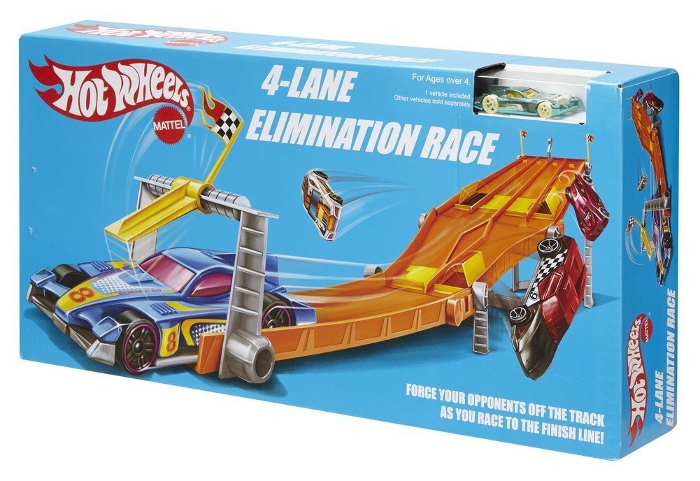 Hot Wheels Retro 4-Lane Elimination Race Track Set DPF11