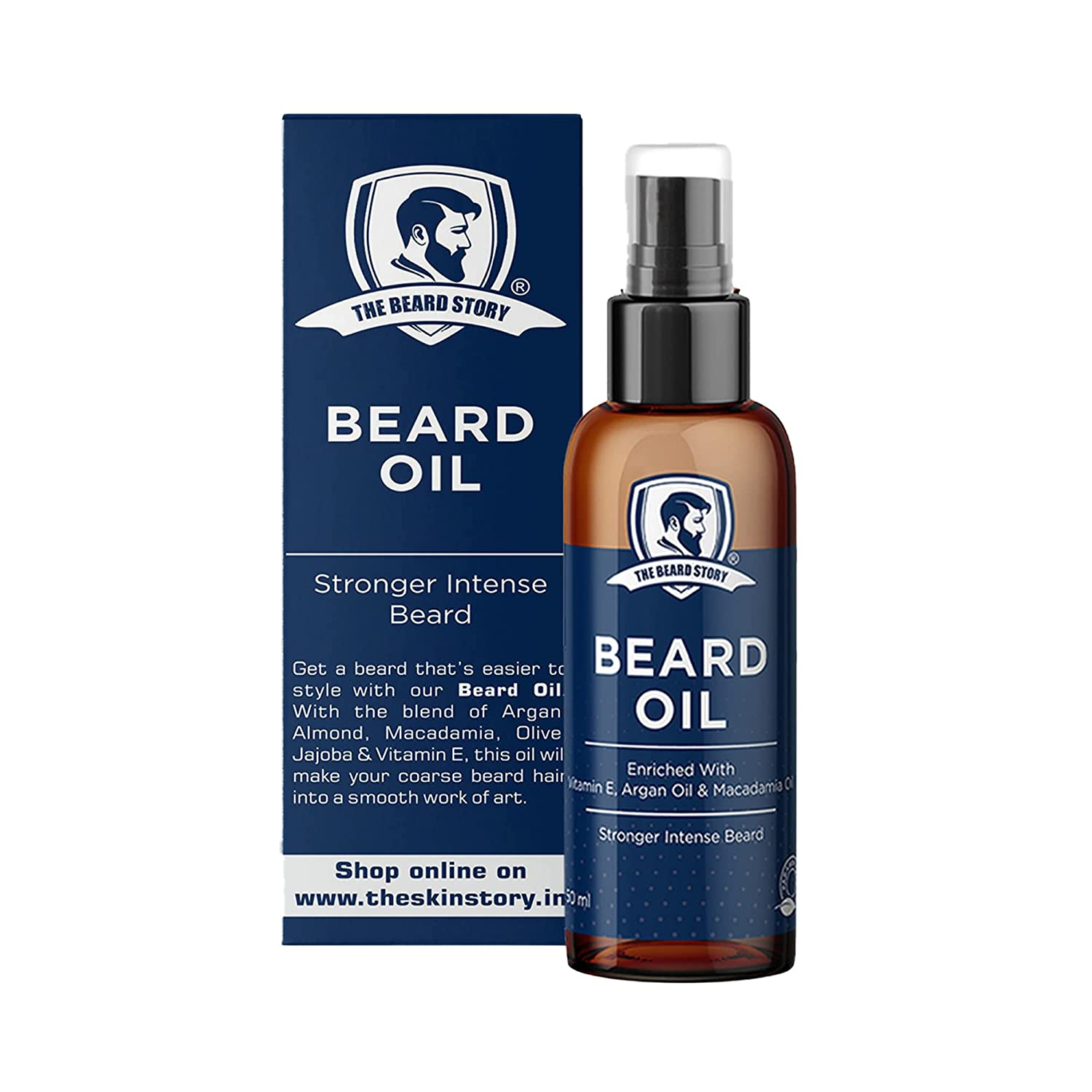 The Beard Story Beard Oil For Grooming | For Men | Long Lasting Moisturisation | Non Sticky | Macadamia Oil, Olive Oil & Jojoba Oil | 50 ml
