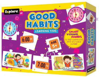 Explore Good Habits Learning Time Puzzle Game for Girls and Boys
