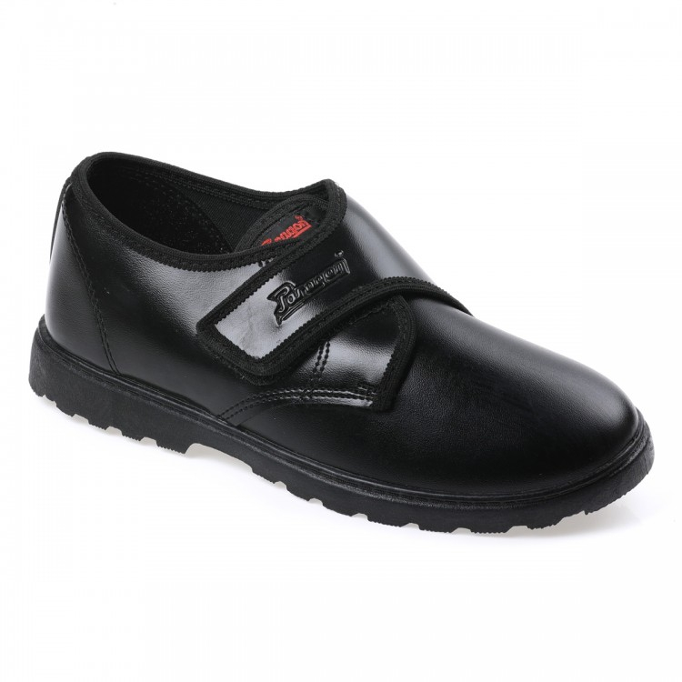 Paragon Black Velcro School Shoes For Boys-752