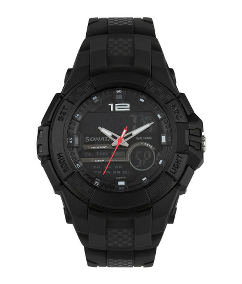 Sonata  Analog-Digital Watch  for Men - 77027PP01