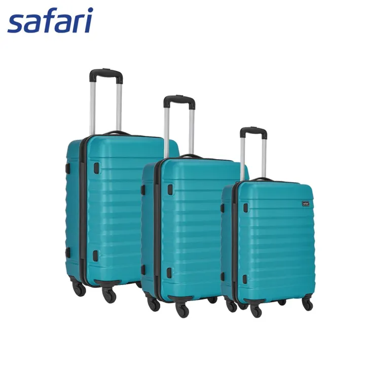 Safari Sonic 4 Wheels Hard Luggage | 100% Polycarbonate Shell | Fixed Combination Lock | Combo Set Electric Teal (SxMxL)
