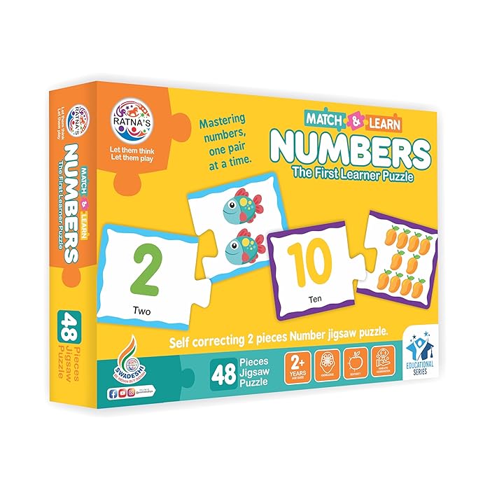 Ratna's 1538 Match & Learn Numbers Jigsaw Puzzle Range for Kids