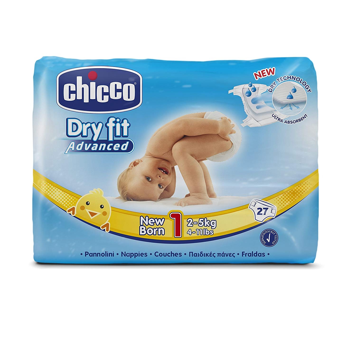 Chicco Dry Fit Advanced Diapers Midi Size - 21 Pieces