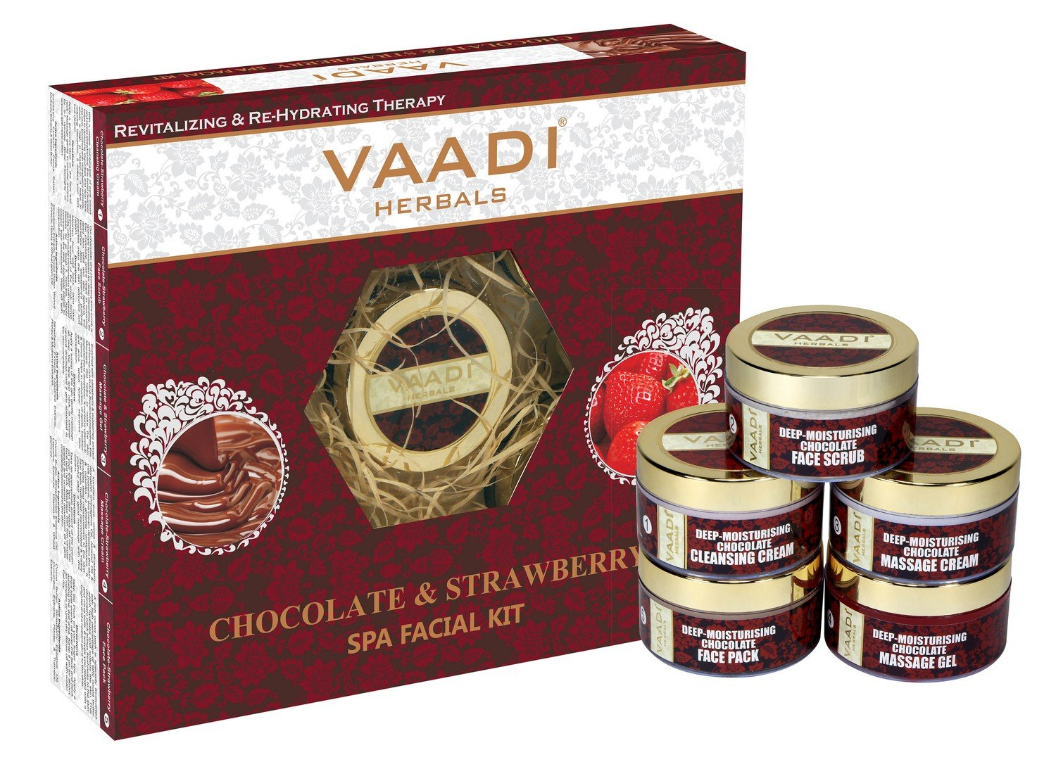 Vaadi Herbals Deep Moisturising Chocolate Spa Facial Kit with Strawberry Extract, 270g