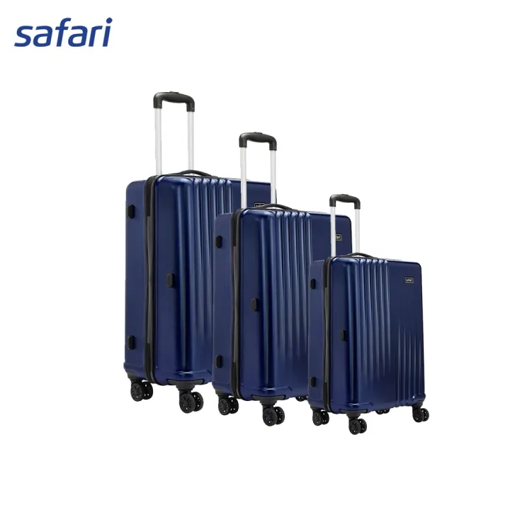 Safari Ryder 8 Wheels Hard Luggage | 100% Polycarbonate Shell | Safari Ryder 8 Wheels Hard Luggage Large 100% Polycarbonate Shell | TSA Lock | Midnight blue Combo Set SxMxL