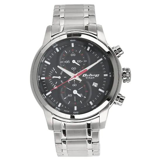 Titan Octane Chronograph Black Dial Men's Watch - 90086SM01