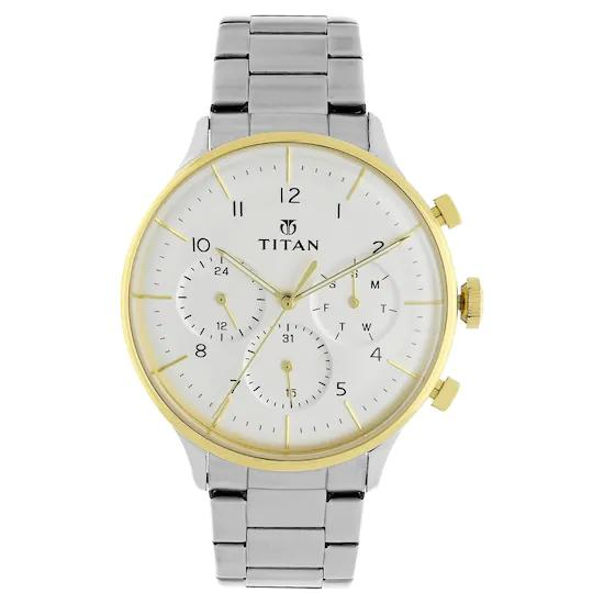 Titan Classique Analog White Dial Men's Watch - 90102BM01