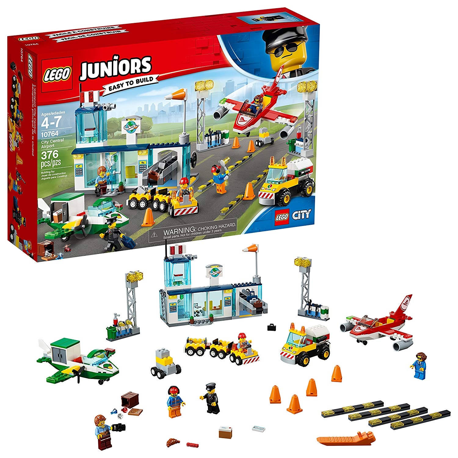 LEGO Juniors City Central Airport Building Kit (376 Piece) 10764 