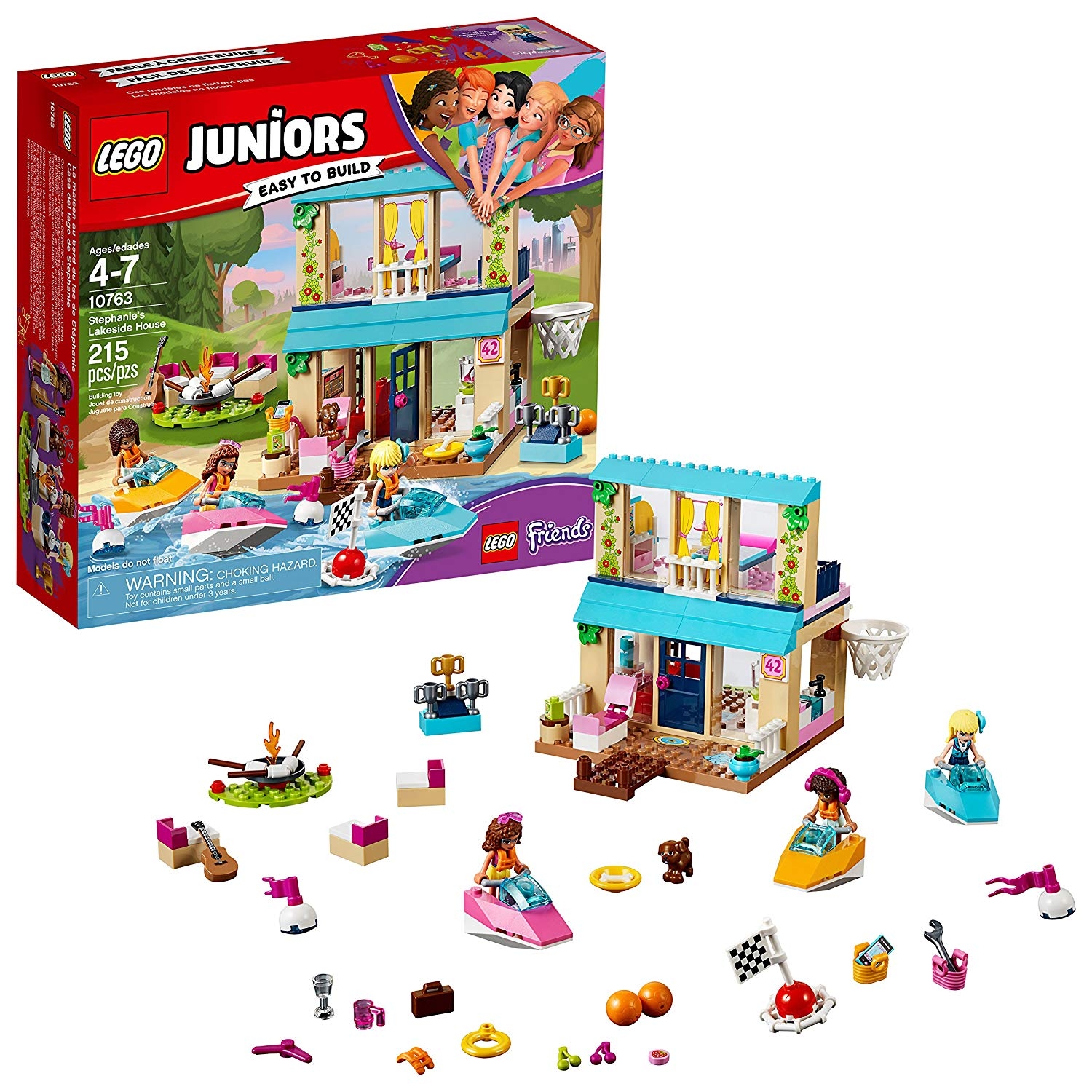 LEGO Juniors Stephanie s Lakeside House Building Kit 215 piece 10763