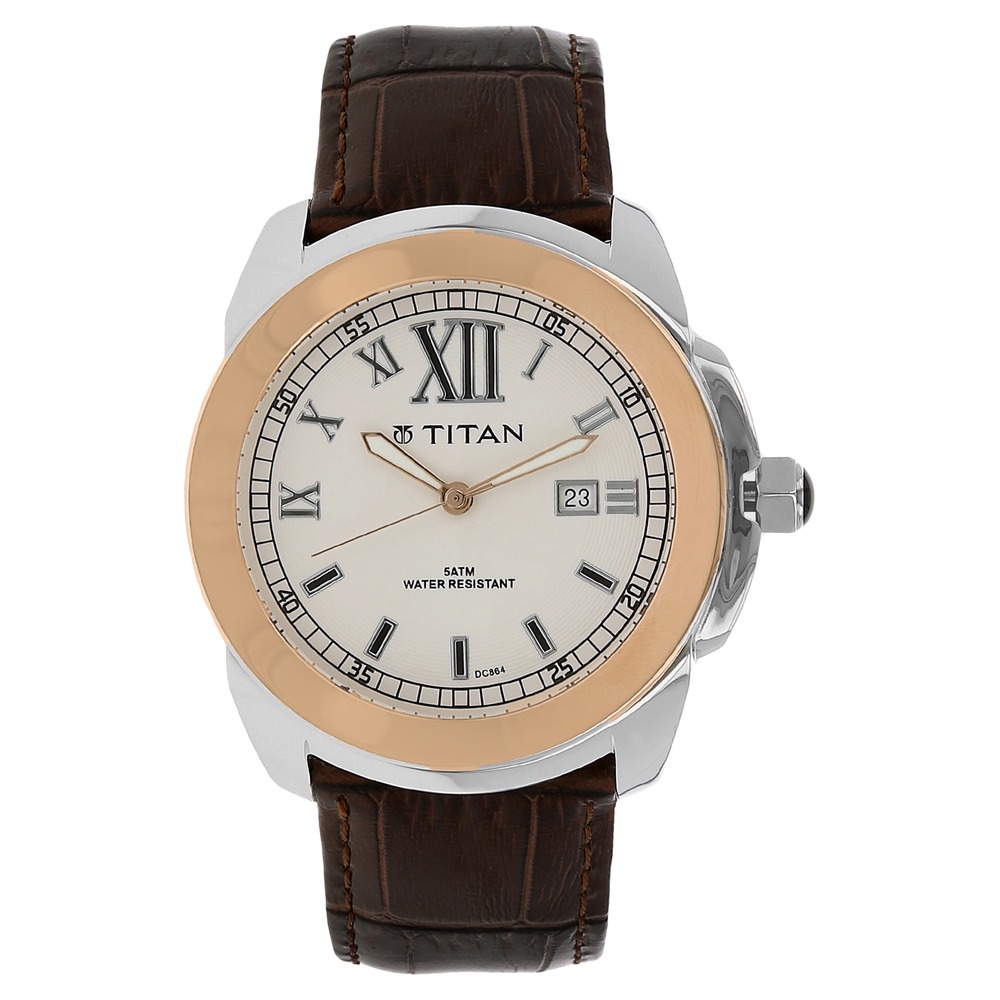 Titan White Dial Analog Watch for Men 9492KL02