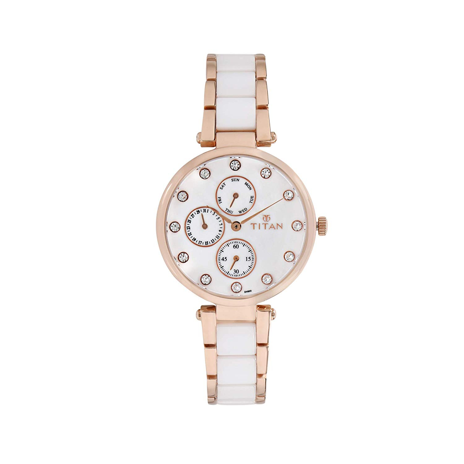 Titan Analog White Dial Women's Watch - 95062WD02