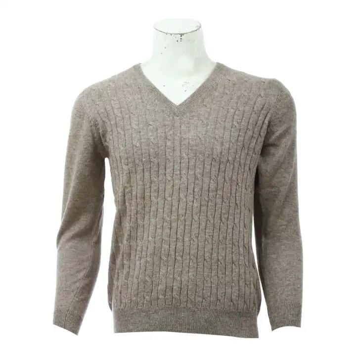 Brown Woolen Full Sleeve Sweater For Men