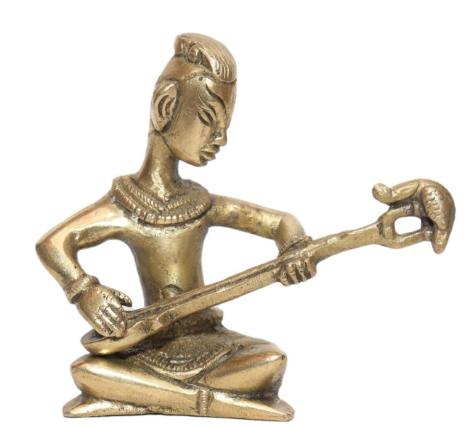 Seven Chakra Handicraft - 9cm Playing Sitar Statue