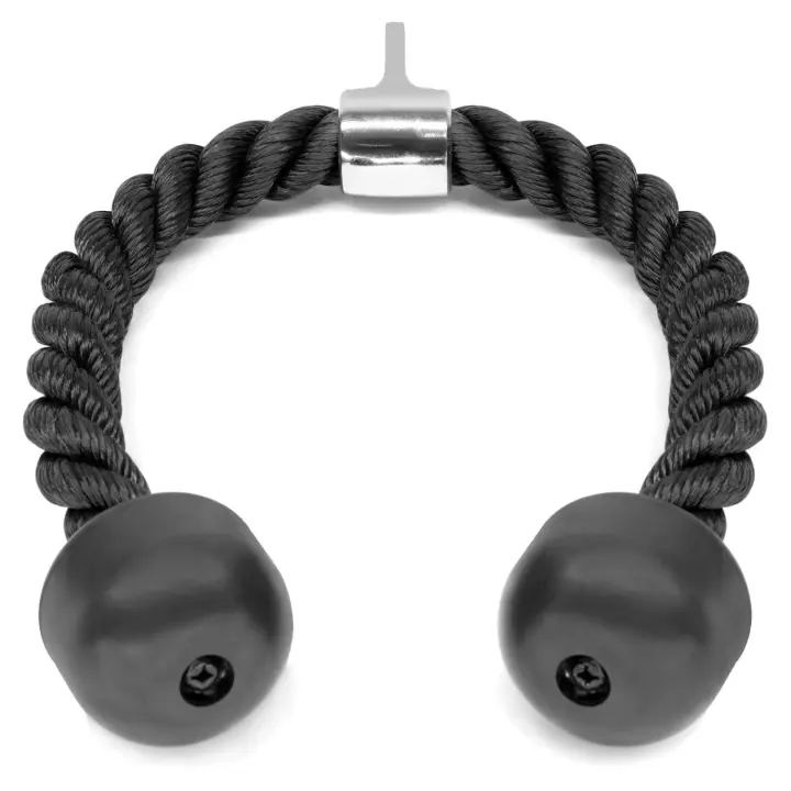 Tricep Rope Pull Down Fitness Cable Attachment with Stainless Steel Snap Hook 27" 13.3" Inch Tricep Rope - Black