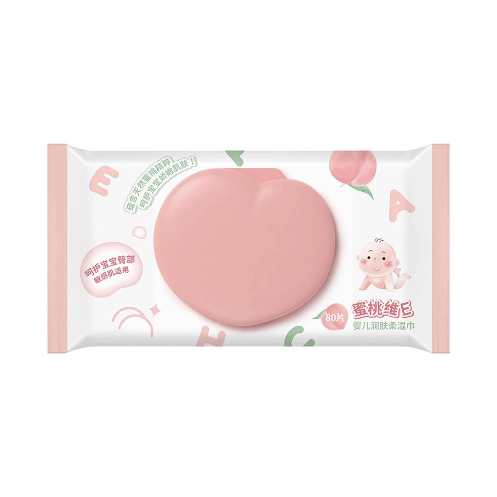 Miniso Peach Vitamin E Wet Wipes (80 Wipes)