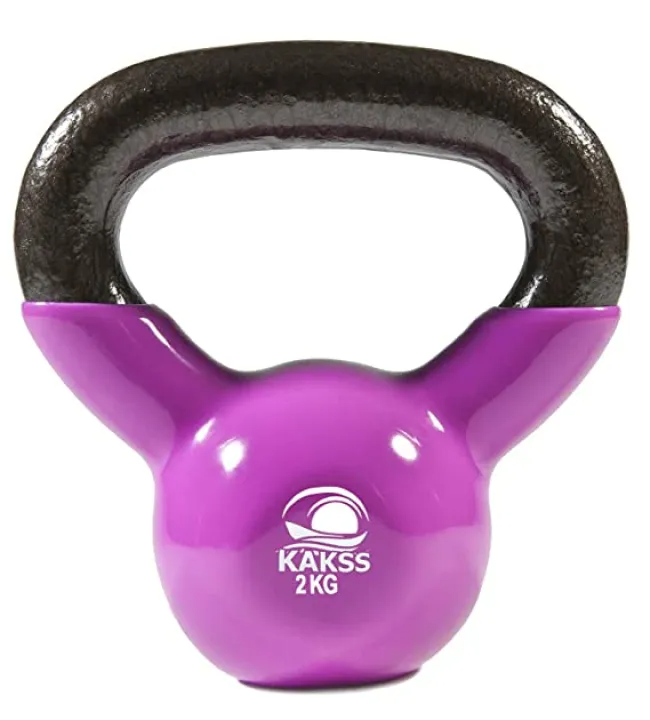 Kakss 12 Kg Vinyl Dipped Kettle Bell Vinyl Half Coating Kettle Bell Kettlebell For Gym & Workout