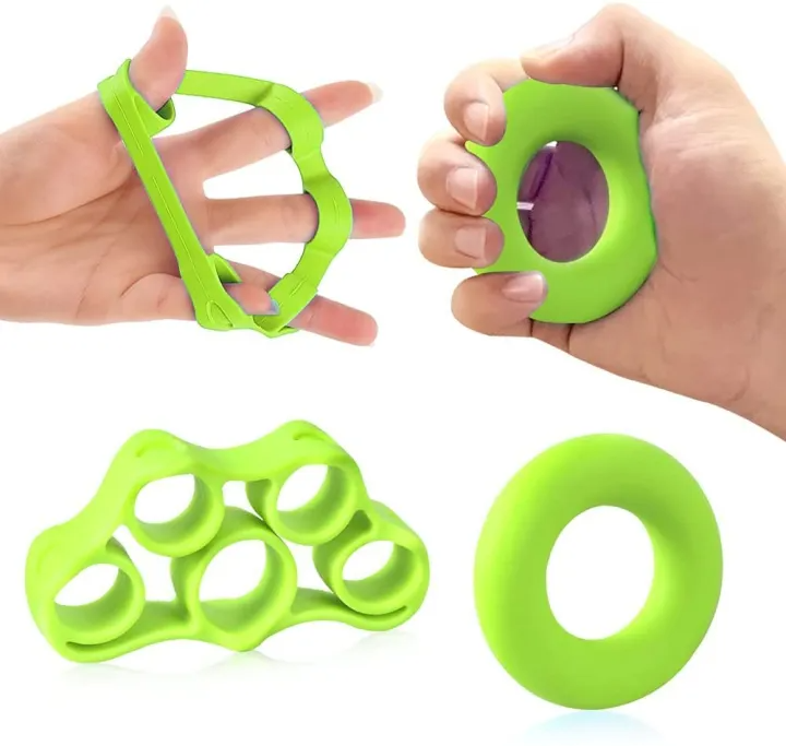 Silicon Finger Stretcher, Hand Grip Exerciser, Set Of 2, (Green)