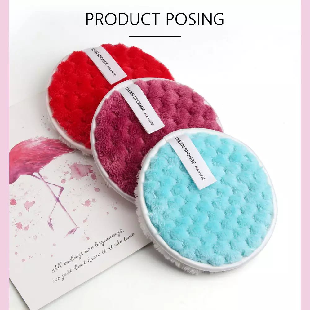 Maange 3pc Colorful Soft Lightweight Skin Care Makeup Remover Puff Mag51260
