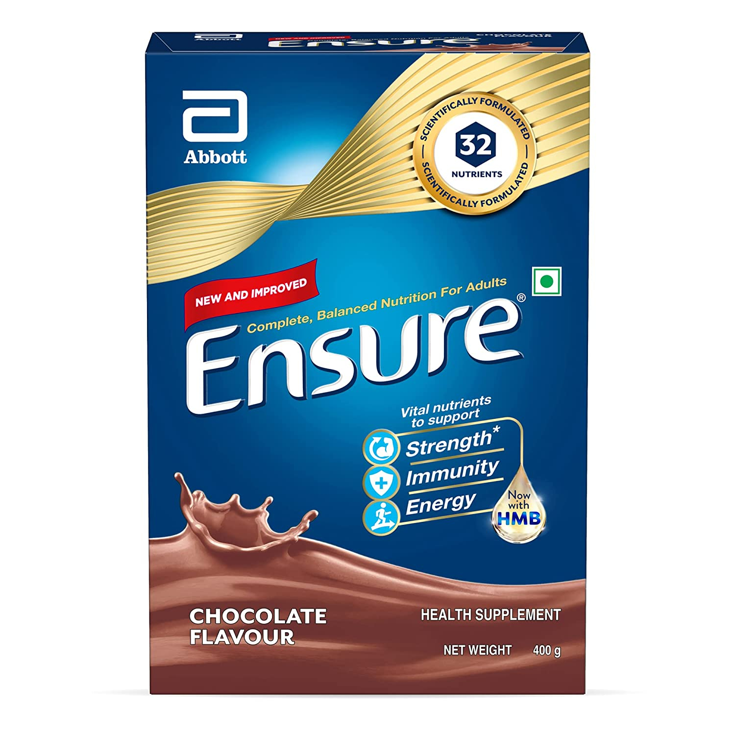 Abbott Ensure Protein Powder Chocolate Flavor For Strength Immunity And Energy - 400 gm