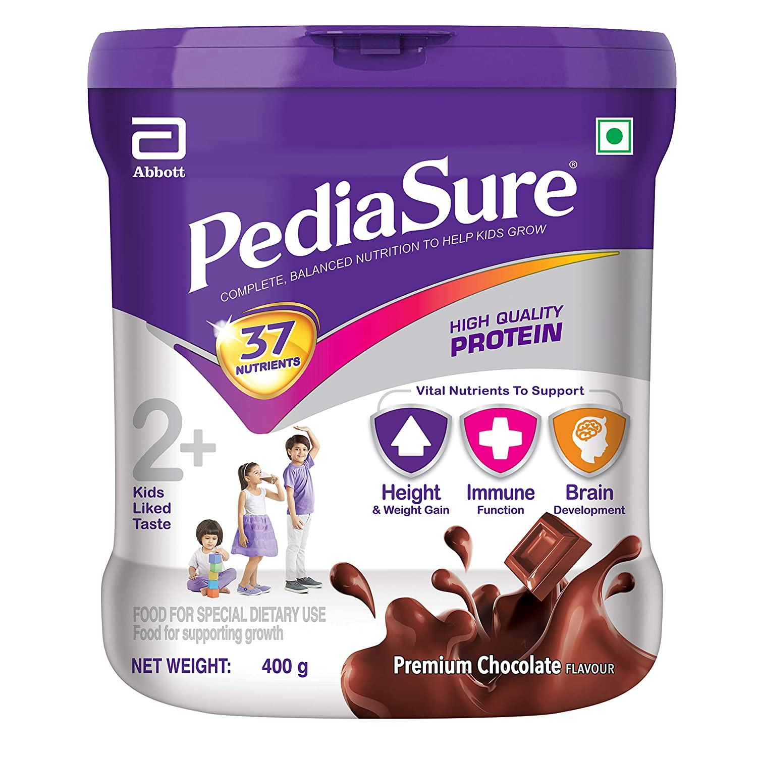 Abbott PediaSure - Chocolate Flavored - Health & Nutrition Drink Powder for Kids Growth - 400g