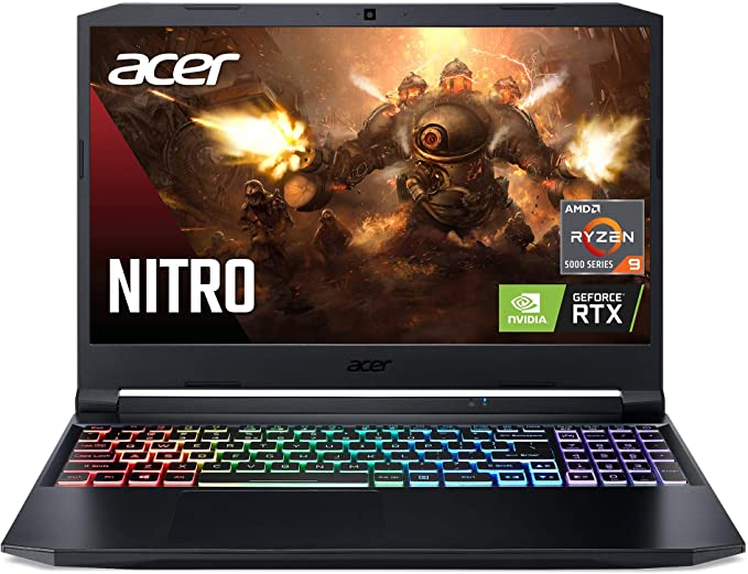 Acer Nitro 5 AN515-45-R9QH Gaming Laptop, AMD Ryzen 9 5900HX (8-Core) | NVIDIA GeForce RTX 3080 Laptop GPU | 15.6" QHD 165Hz 3ms IPS Display | 32GB DDR4 | 2TB  NVMe SSD | WiFi 6 | RGB Backlit Keyboard