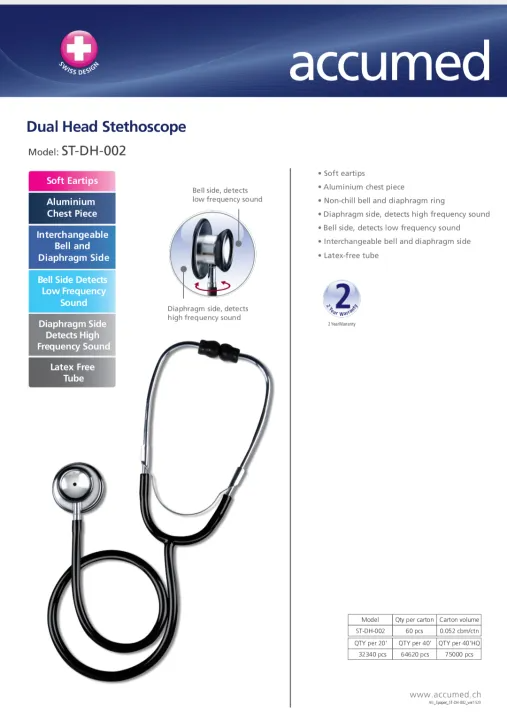 Accumed Dual Head Stethoscope