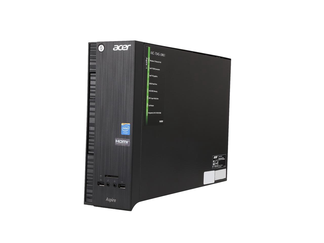 Acer Desktop Computer Aspire XC AXC-704G-UW61 Celeron N3050 (1.60 GHz) 4 GB DDR3L 500 GB HDD