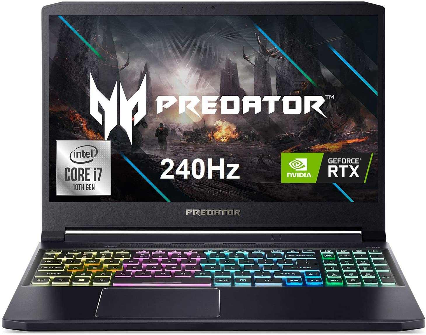 Acer Predator Triton 300 Gaming Laptop, Intel i7-10750H, NVIDIA GeForce RTX 2070 Max-Q, 15.6" FHD 240Hz 3ms IPS Display, 16GB Dual-Channel DDR4, 512GB NVMe SSD, WiFi 6, RGB Backlit KB, PT315-52-73WT