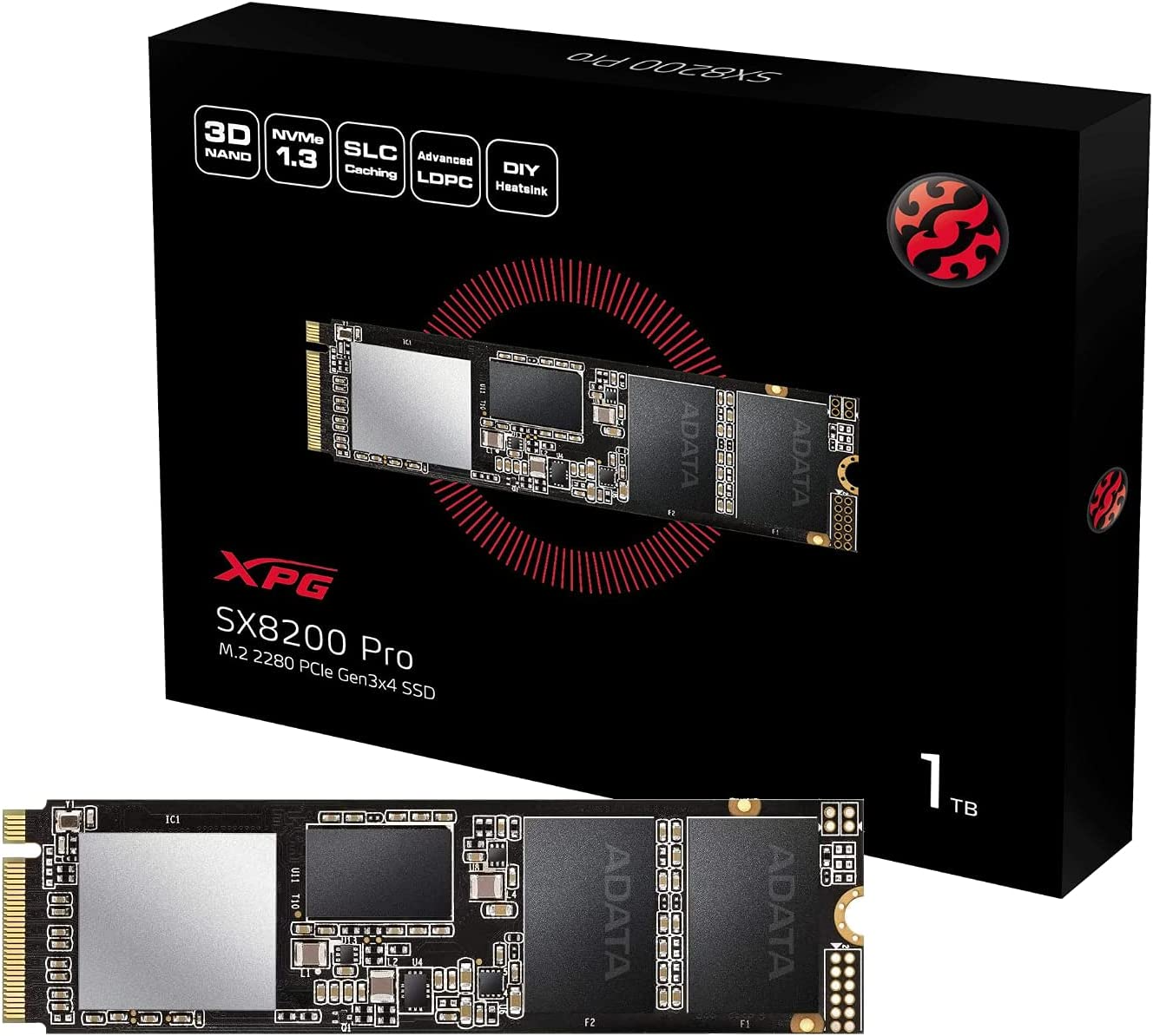 Adata SX8200PNP Ssd - 1TB SSD - Gen3x4, High Speed NVME SSD with Heatsink, for Desktop & Laptop