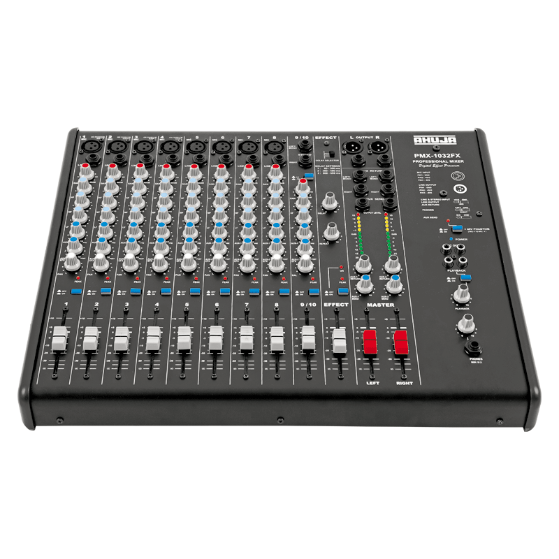 Ahuja PMX-1032FX 48V Phantom Supply on 4 Channels. AC Operation With Digital Effects