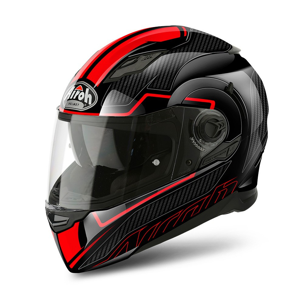 Airoh Movement-s Faster Red Gloss Full Face Motorcycle Helmet (mvsfs55)