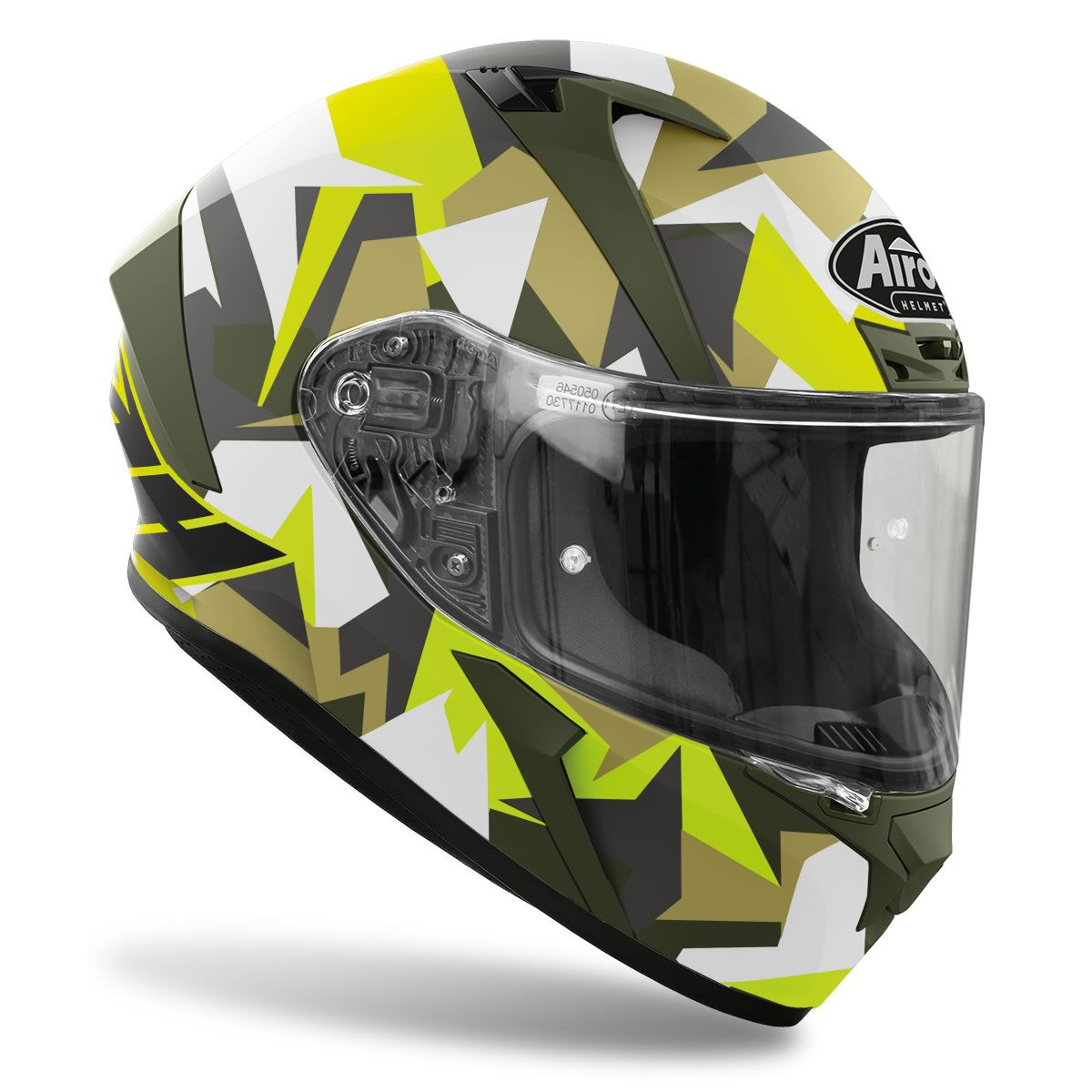 Airoh Full Face Helmet Matte Green Yellow Valor Army