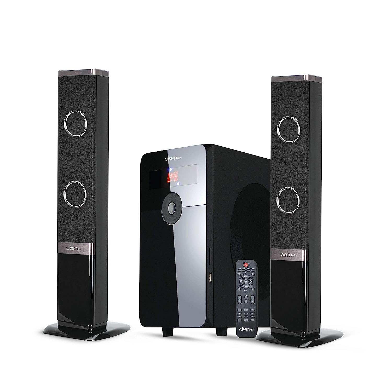 Aisen 65W RMS 2.1 Channel Convertible Soundbar Multimedia Speaker with USB Input, SD Card Input (Black, A65UFB203)