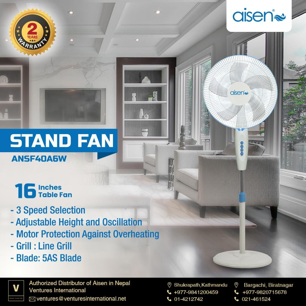 Aisen Ansf40a6w 16inches White Stand Fan