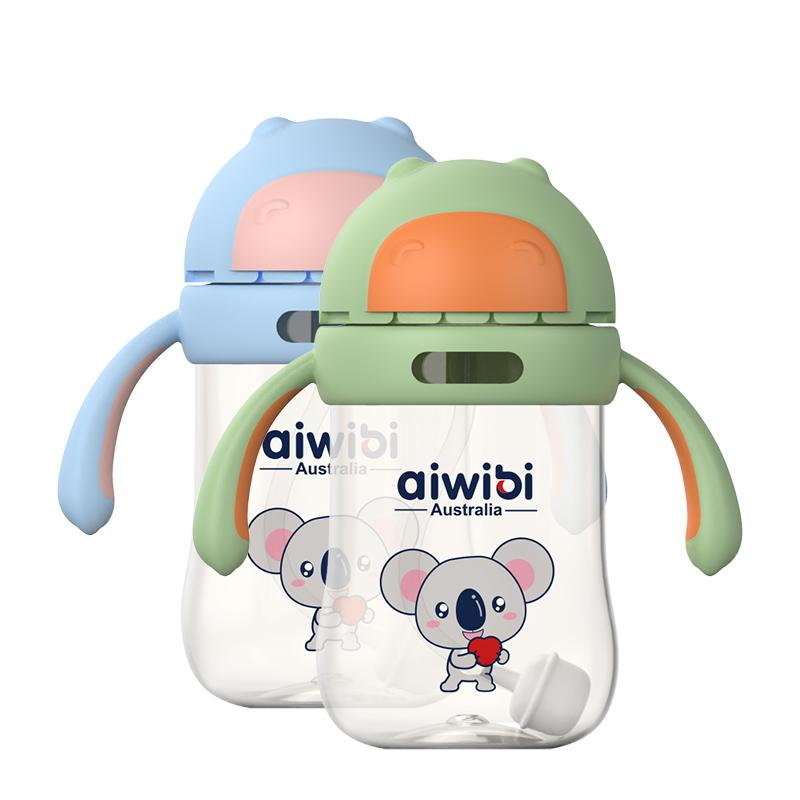 Aiwibi Baby Water Bottle with Weighted Straw for Babies Over Six Months 300ml