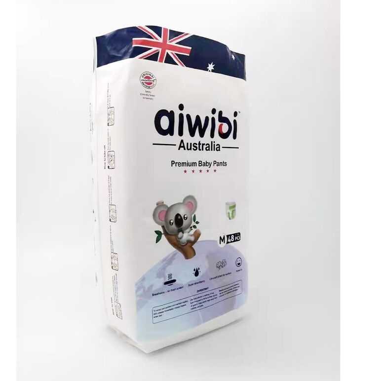 Aiwibi Australian Disposable Breathable Baby Diapers With Elastic Waistband - M48