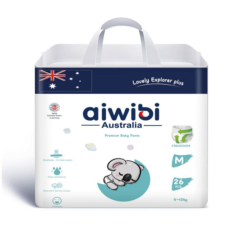 Aiwibi Australian Disposable Breathable Baby Diapers With Elastic Waistband M26