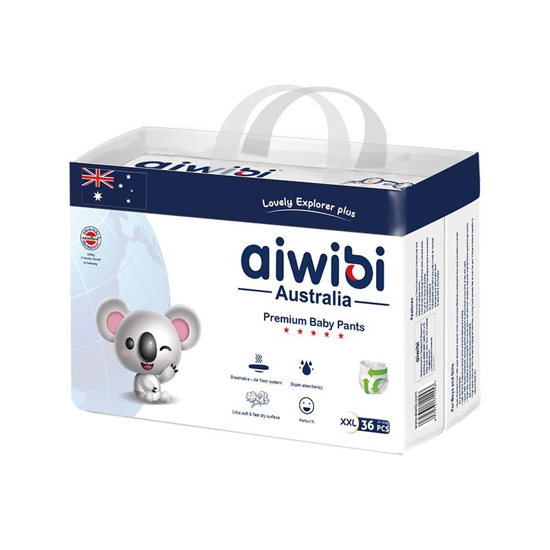 Aiwibi Australian Disposable Breathable Baby Diapers With Elastic Waistband XXL 36 