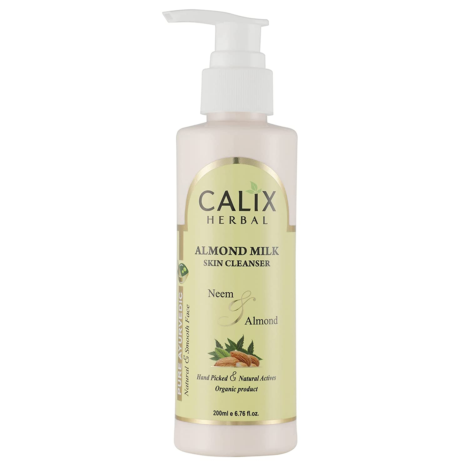 Calix Herbal Organic & Ayurvedic Almond Milk Skin Cleanser for Nourishing Dull and Dehydrated Skin - For Men & Women Suitable All Types Of Skin (200 ML)