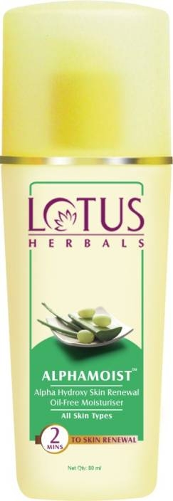 Lotus Herbal Alphamoist Alpha Hydroxy Skin Renewal Oil Free Moisturiser -80ml