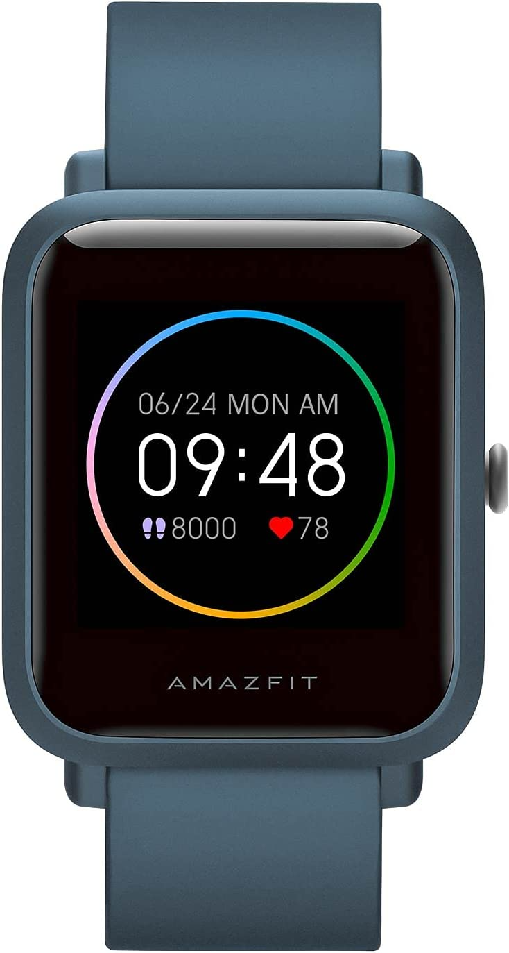 Amazfit Bip S Lite Smart Watch Fitness Tracker for Men, 30 Days Battery Life, 1.28”Always-on Display, 14 Sports Modes, Heart Rate & Sleep Monitor, 5 ATM Water-resistant, for Android iPhone(Blue)